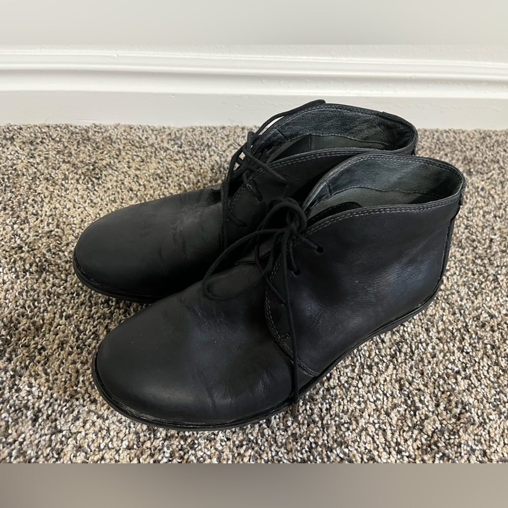 Dansko Women's Joy Boots Size 36 Black Nubuck Lace Up Casual Warm Work S…